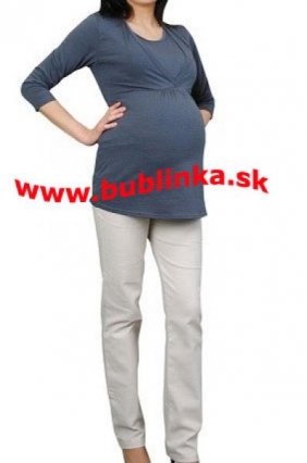 Tehotenská a dojčiaca blúzka, sivá, skladom S/M a L/XL